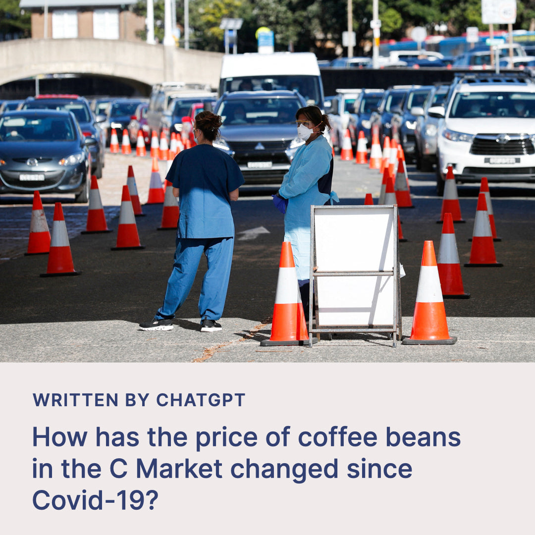 How has the price of coffee beans in C Market has changed since Covid-19?